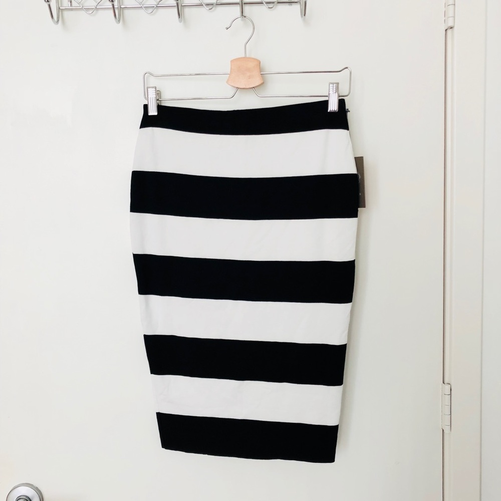 Black and White Stripped Vince Camuto Pencil Skirt